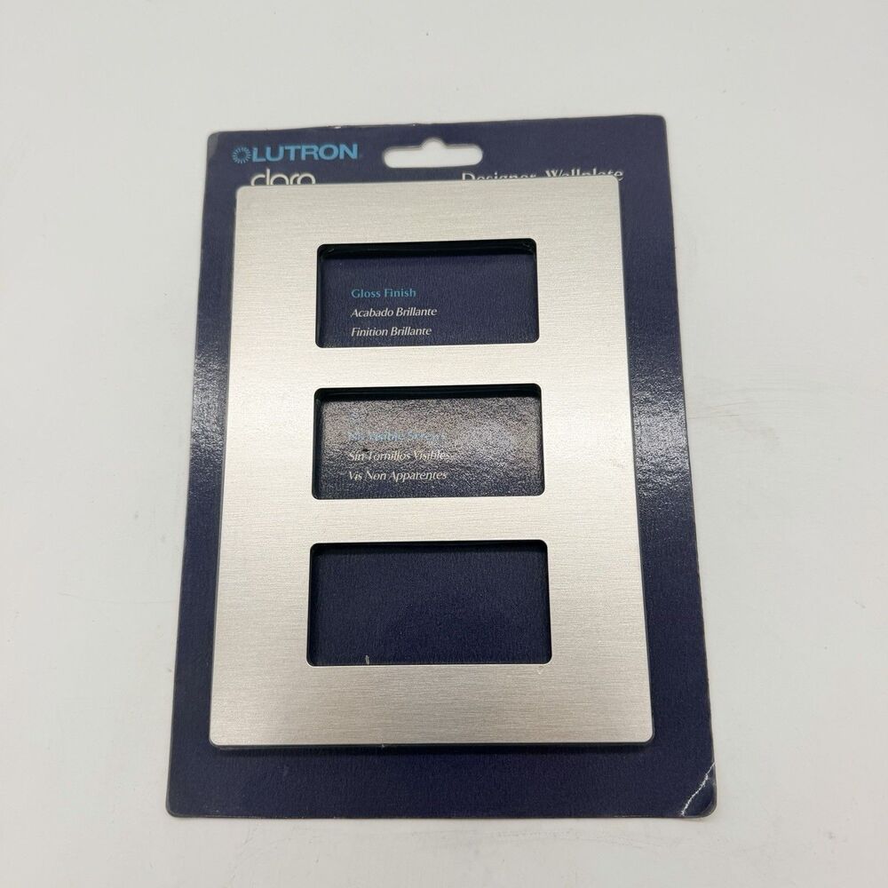 Lutron Claro CW-3-SS 3 Gang Screwless Decorator Wallplate Stainless Steel New